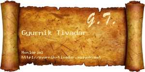 Gyurnik Tivadar névjegykártya